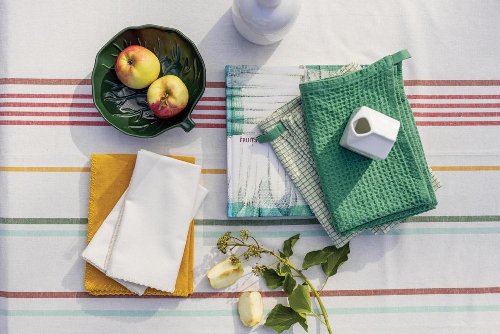 Table cloths - Table Cloth Erina Recycled Multico 170 X 300 - MAISON VIVARAISE – SDE VIVARAISE WINKLER