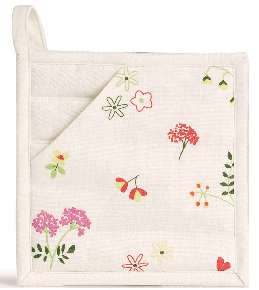 Potholders - Gardenia recycled 2-in-1 potholder Écru 20 X 20 - MAISON VIVARAISE - SDE VIVARAISE WINKLER