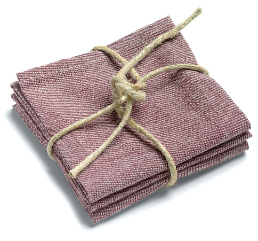 Kitchen utensils - 3 upcycled Moony handkerchiefs Lie de vin 29 X 29 - MAISON VIVARAISE - SDE VIVARAISE WINKLER
