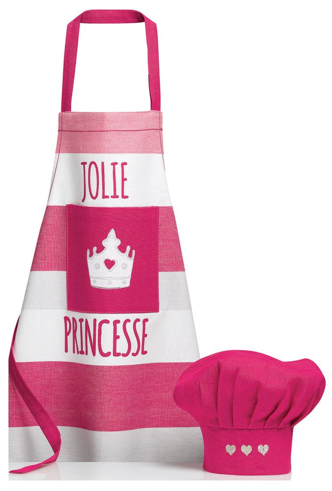 Tabliers de cuisine - Tablier de cuisine enfant et Toque enfant Sissi Rose 52 x 63 - MAISON VIVARAISE – SDE VIVARAISE WINKLER