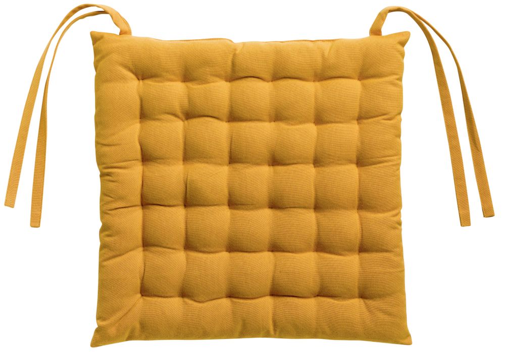 Chaises - Galette de chaise 36 points Zea recyclée Tournesol 38 x 38 x 3 cm - MAISON VIVARAISE – SDE VIVARAISE WINKLER