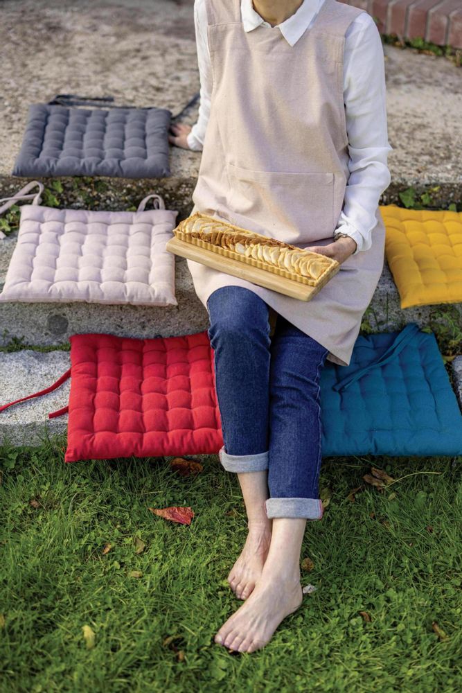 Chaises - Galette de chaise 36 points Zea recyclée Tournesol 38 x 38 x 3 cm - MAISON VIVARAISE – SDE VIVARAISE WINKLER