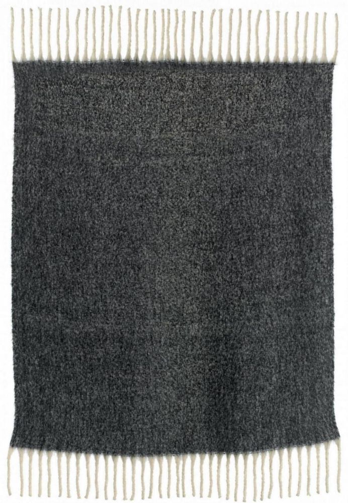 Plaids - Plaid uni recyclé Isabel Caviar 130 x 160 - MAISON VIVARAISE – SDE VIVARAISE WINKLER