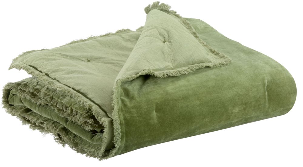 Throw blankets - Throw Fara Olive 135 X 200 - MAISON VIVARAISE – SDE VIVARAISE WINKLER