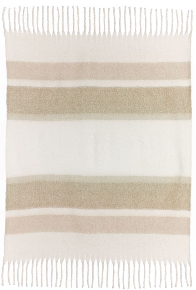 Plaids - Plaid recyclé Isabel Naturel 130 x 160 - MAISON VIVARAISE – SDE VIVARAISE WINKLER