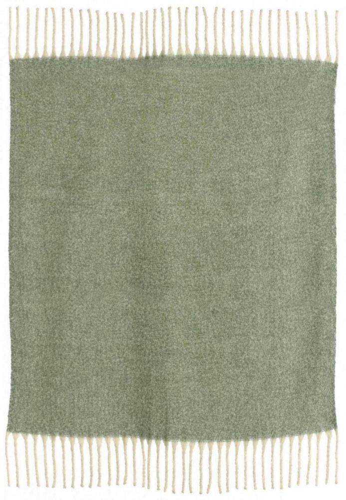 Plaids - Plaid uni recyclé Isabel Vert de gris 130 x 160 - MAISON VIVARAISE – SDE VIVARAISE WINKLER