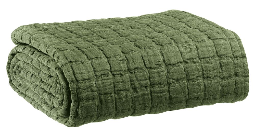 Linge de lit - Couvre-lit Swami Olive 180 x 260 - MAISON VIVARAISE – SDE VIVARAISE WINKLER