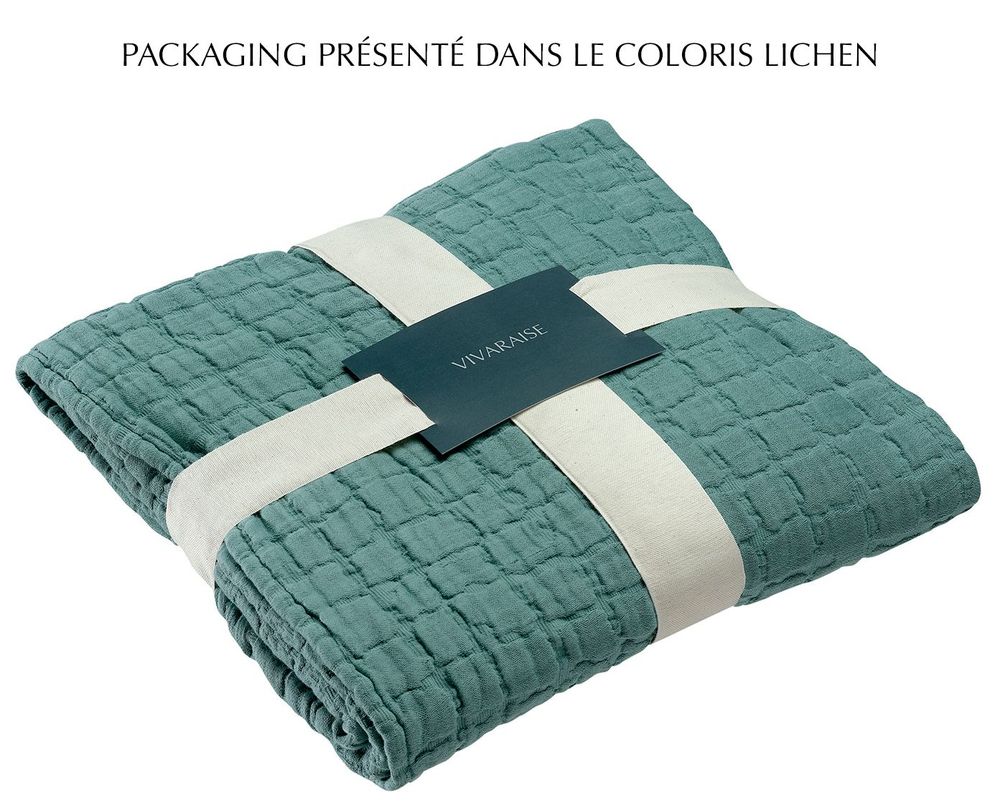 Linge de lit - Couvre-lit Swami Olive 180 x 260 - MAISON VIVARAISE – SDE VIVARAISE WINKLER