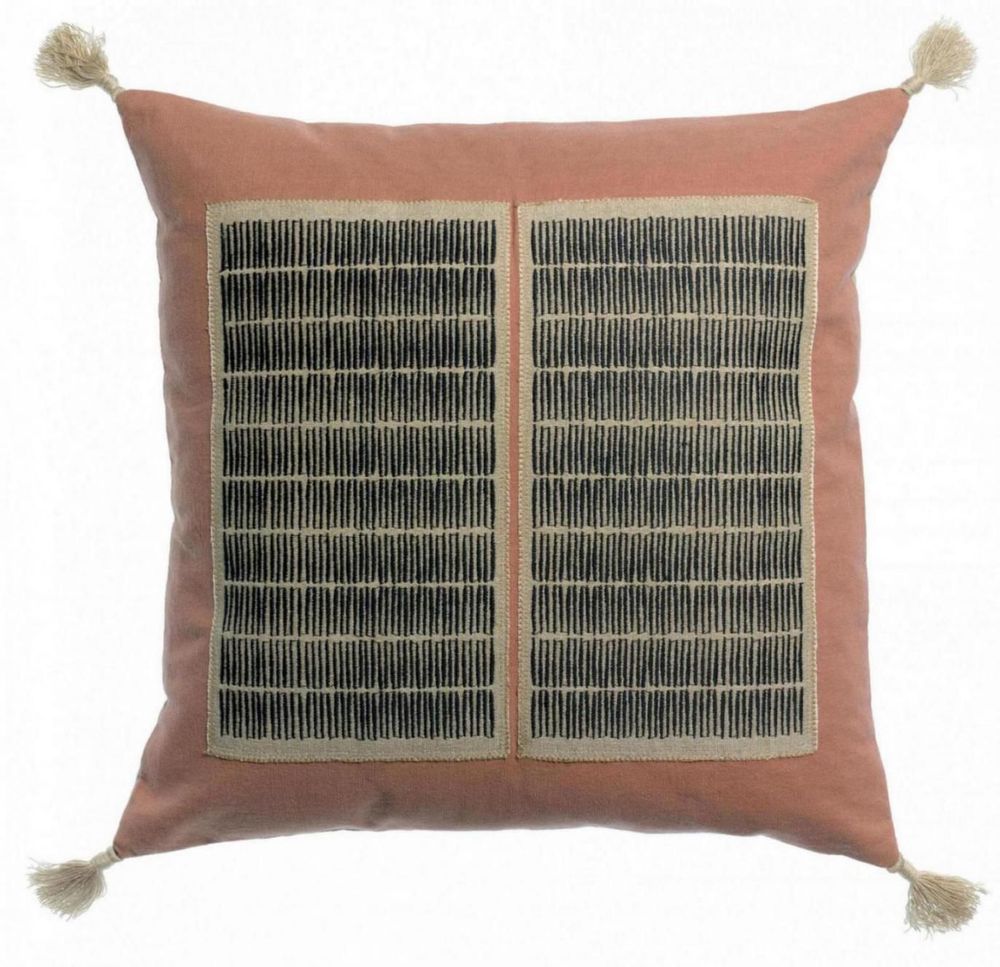 Cushions - Cushion Yael W/Emb Bois De Rose 45 X 45 - MAISON VIVARAISE - SDE VIVARAISE WINKLER