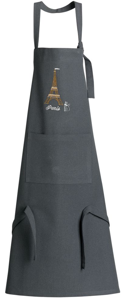 Tabliers de cuisine - Tablier de cuisine recyclé Tour Eiffel avec poche Ombre 85 x 72 - MAISON VIVARAISE – SDE VIVARAISE WINKLER