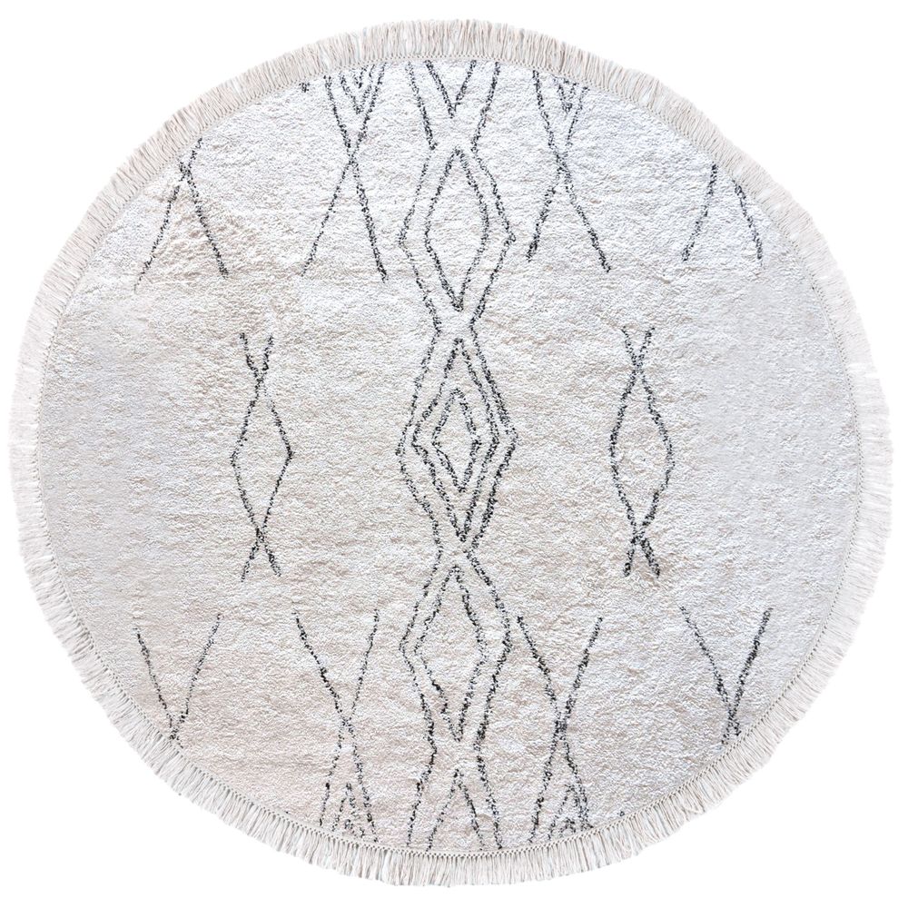 Rugs - Rug Crimble Ivoire/Charbon Diameter 160 - MAISON VIVARAISE - SDE VIVARAISE WINKLER