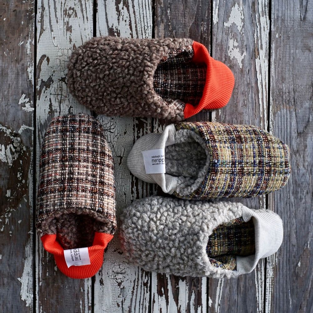 Socks - Tweed plaid / Woolly boa - MERIPPA