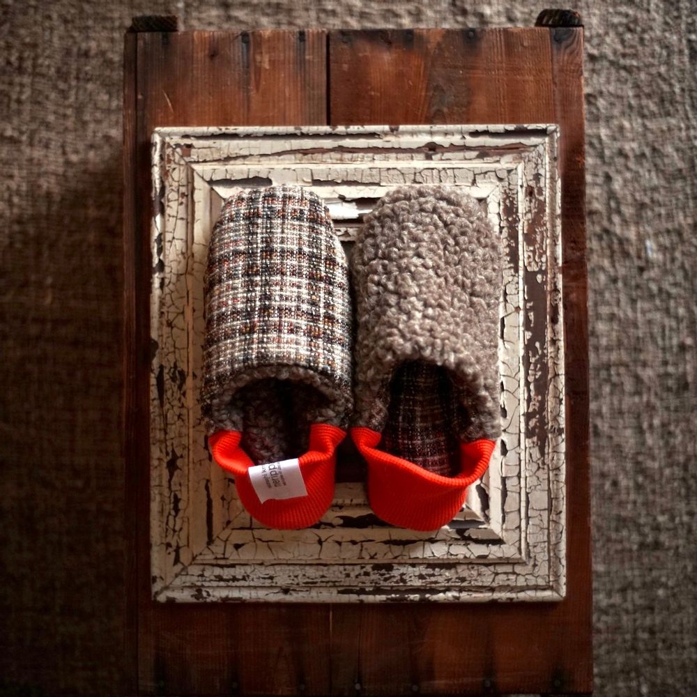 Socks - Tweed plaid / Woolly boa - MERIPPA