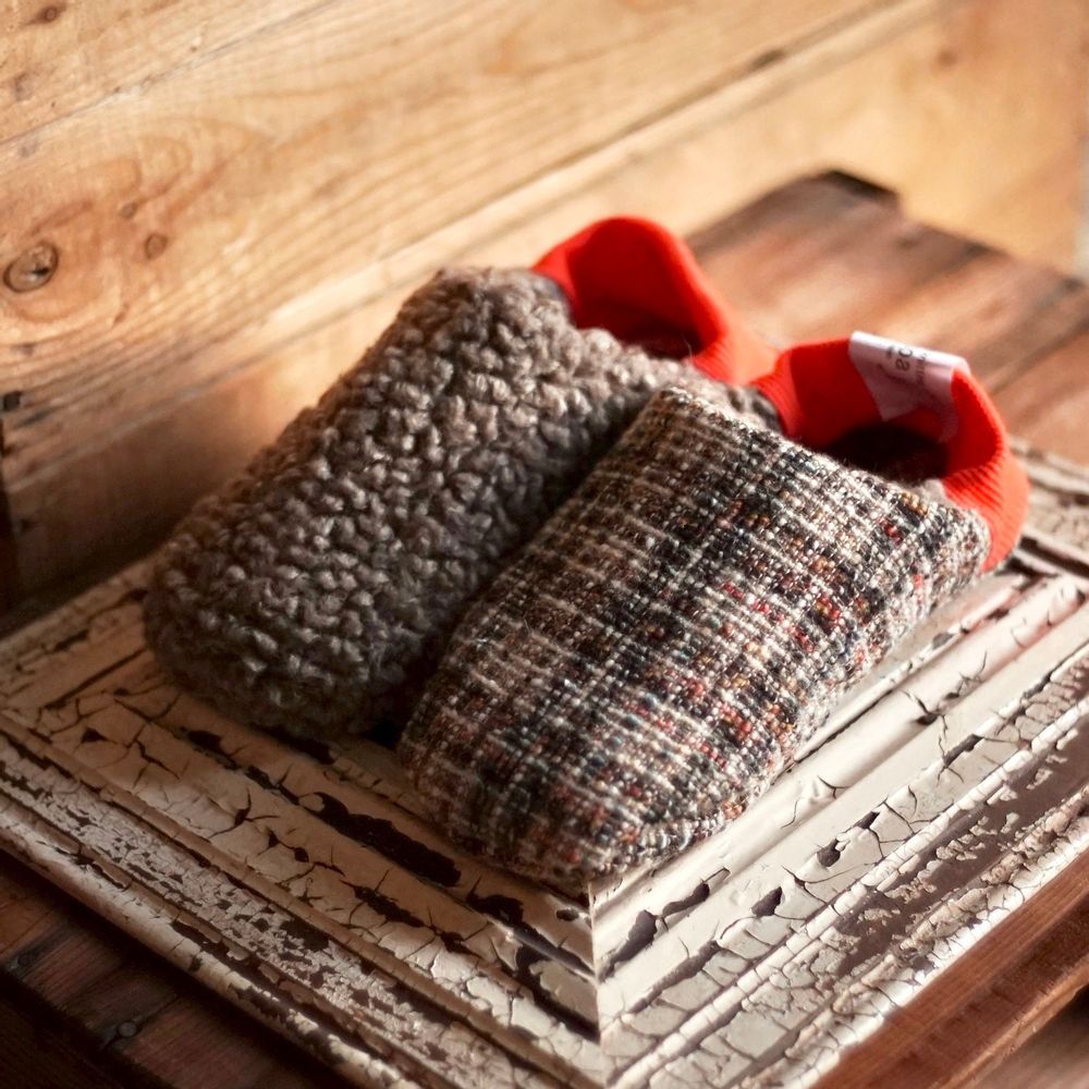 Socks - Tweed plaid / Woolly boa - MERIPPA