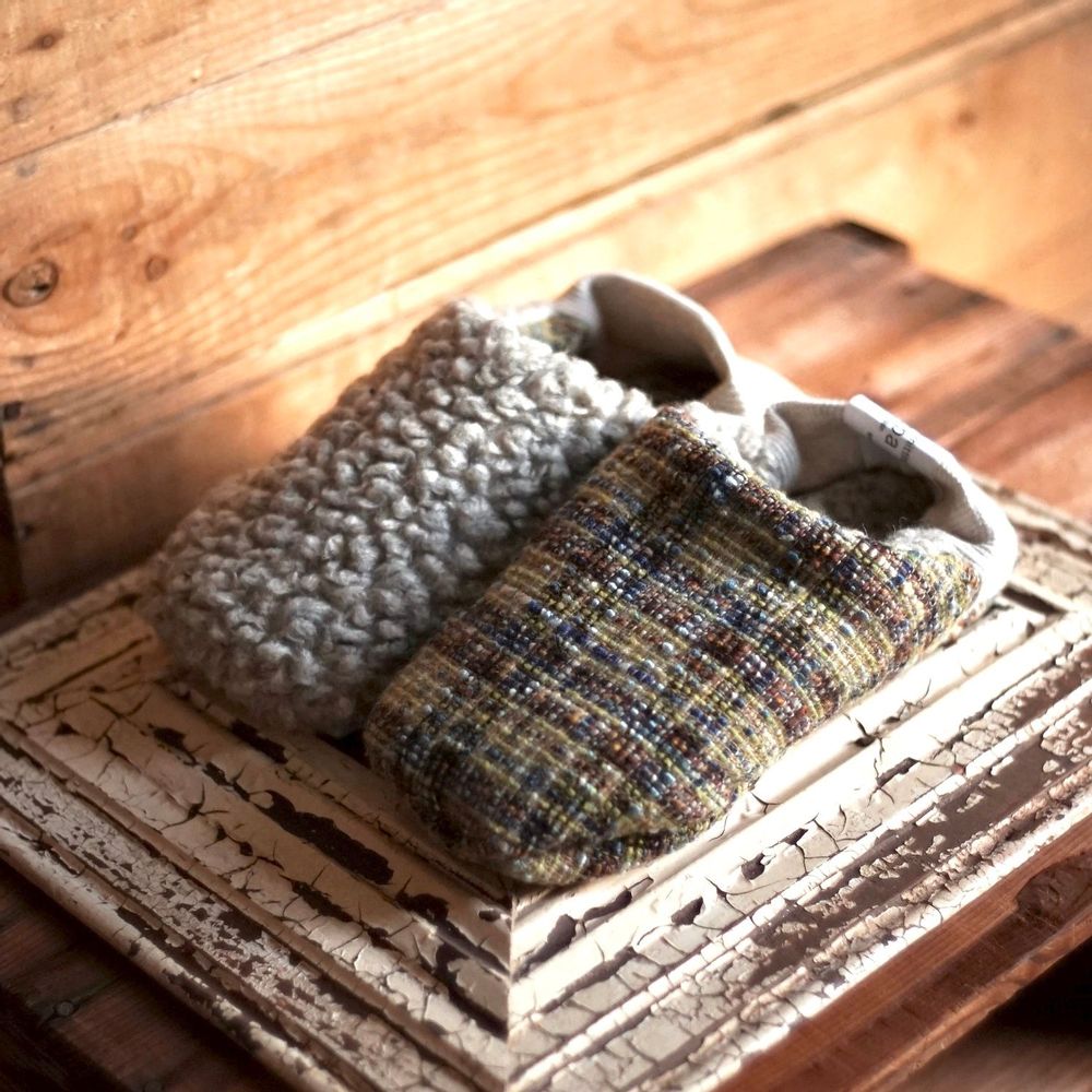 Socks - Tweed plaid / Woolly boa - MERIPPA