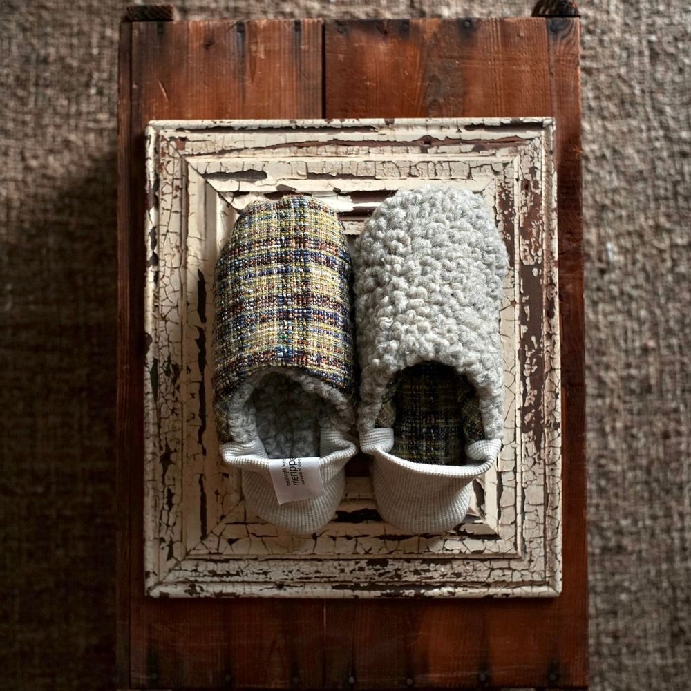 Socks - Tweed plaid / Woolly boa - MERIPPA