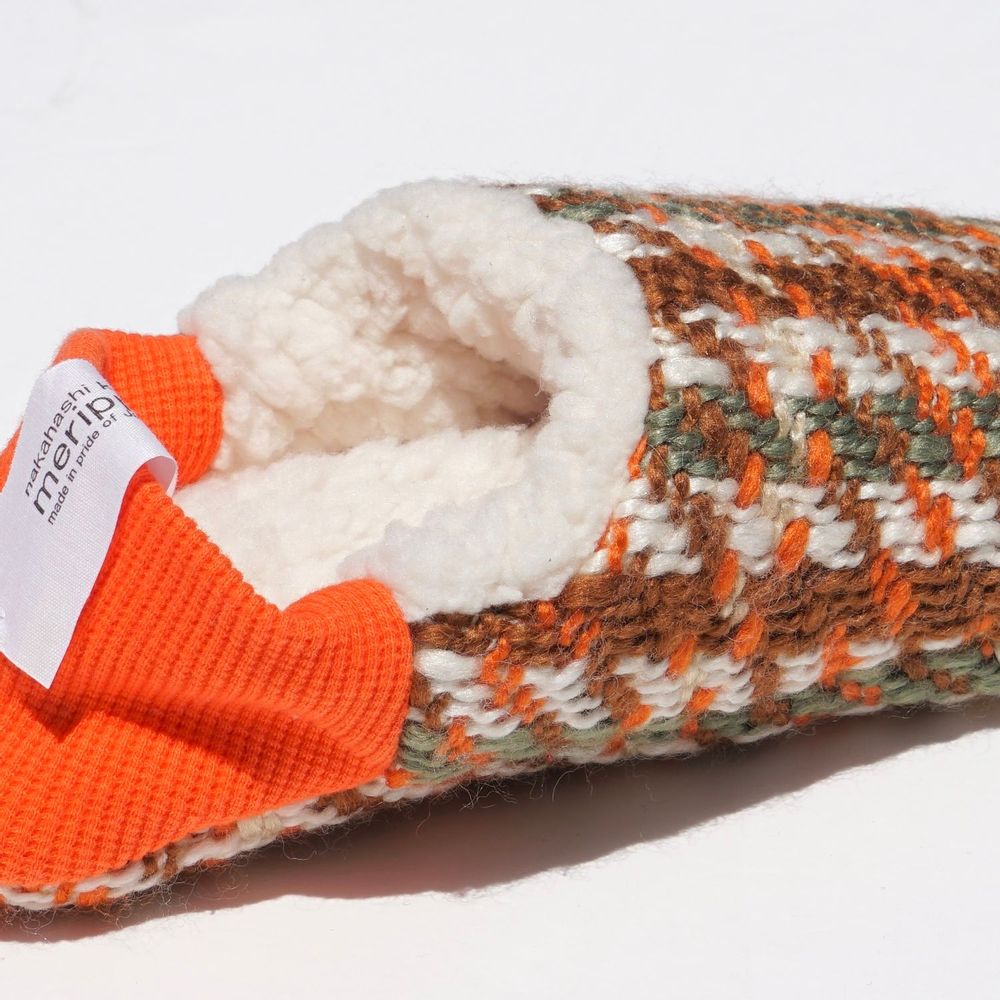 Homewear textile - Grand bateau à carreaux en tweed x mouton - MERIPPA