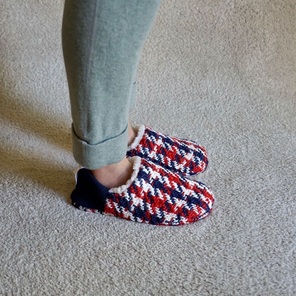 Homewear textile - Grand bateau à carreaux en tweed x mouton - MERIPPA