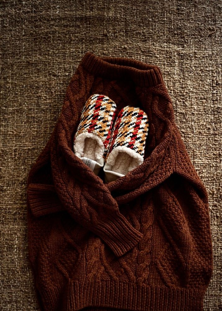 Homewear textile - Grand bateau à carreaux en tweed x mouton - MERIPPA