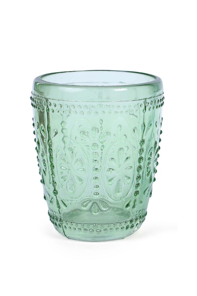 Glass - Vintage Crystal Coloured Drinking Glass - CASA AMAROSA