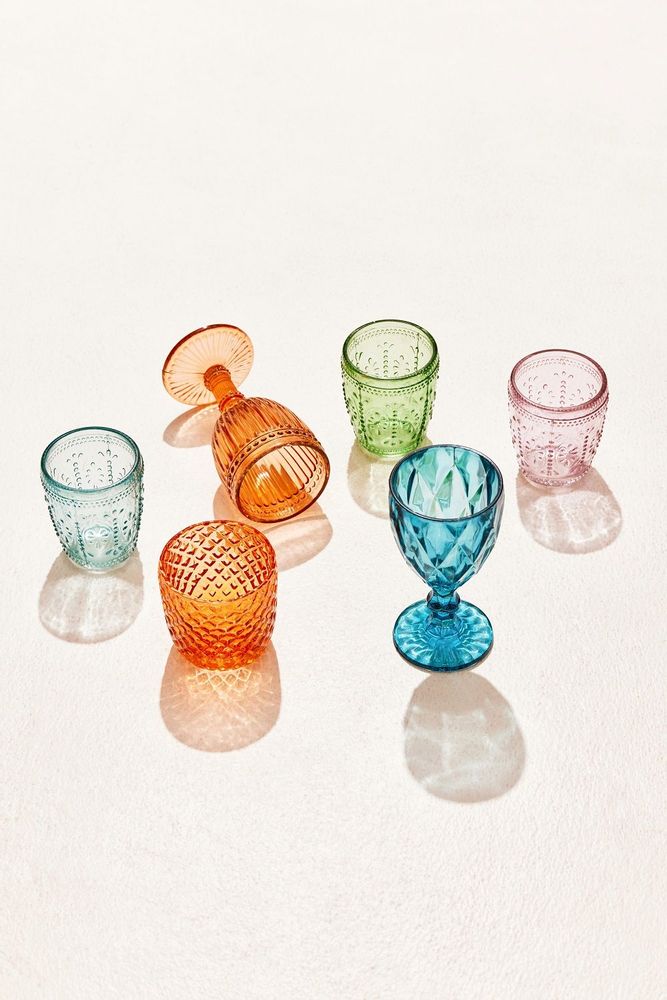 Glass - Vintage Crystal Coloured Drinking Glass - CASA AMAROSA