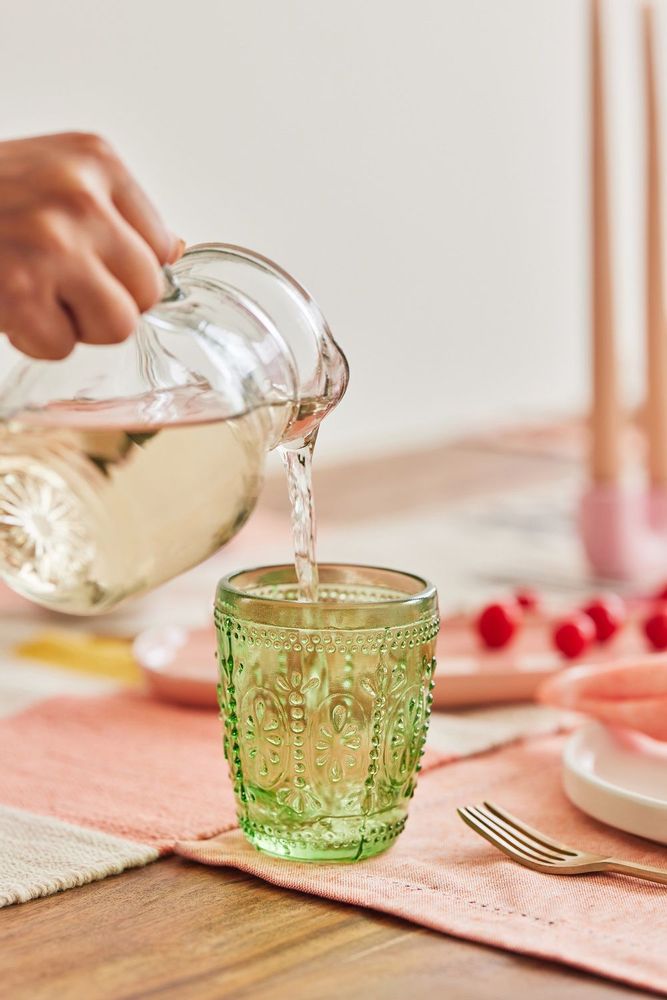 Glass - Vintage Crystal Coloured Drinking Glass - CASA AMAROSA