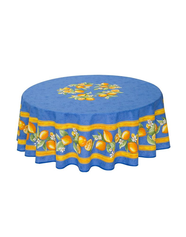 Table linen - Centered Printed Tablecloth - Citron - TISSUS TOSELLI