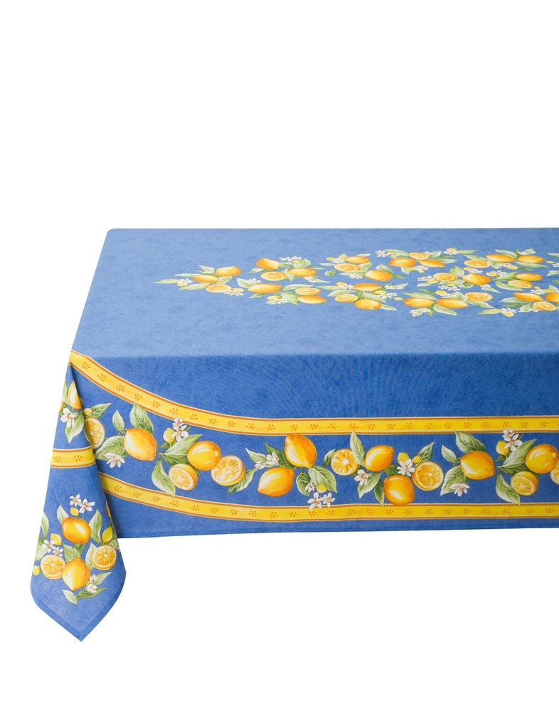Table linen - Centered Printed Tablecloth - Citron - TISSUS TOSELLI