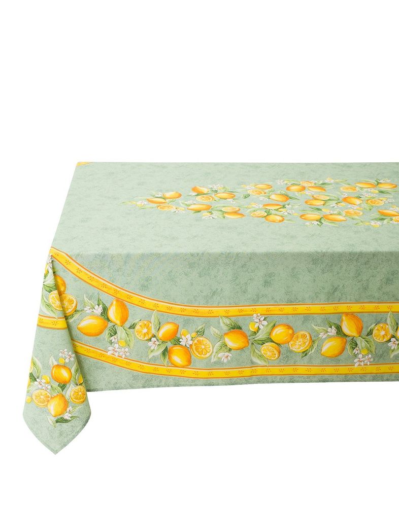 Table linen - Centered Printed Tablecloth - Citron - TISSUS TOSELLI