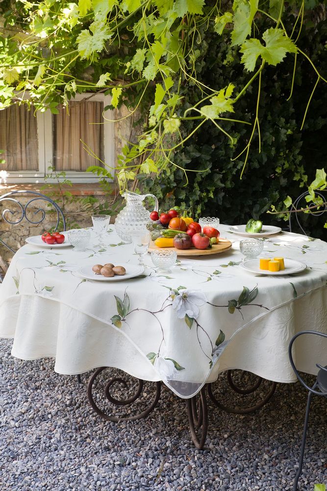 Table linen - Organza Tablecloth - Magnolia White - TISSUS TOSELLI