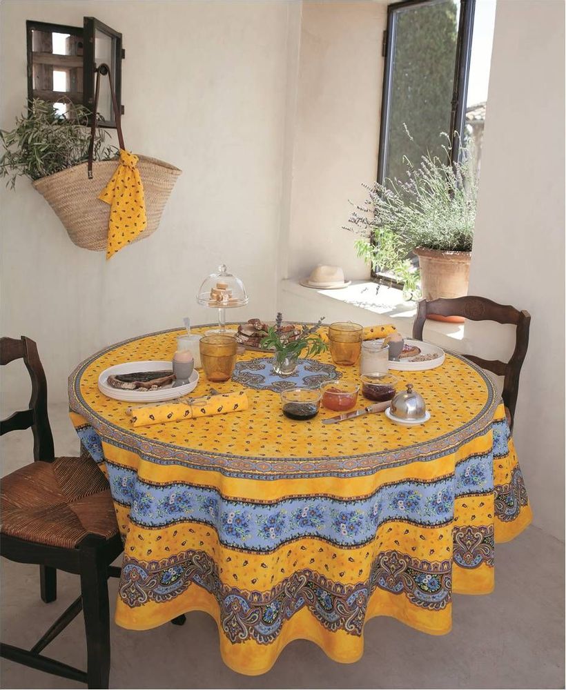 Table linen - Round Printed Tablecloth - Tradition - TISSUS TOSELLI