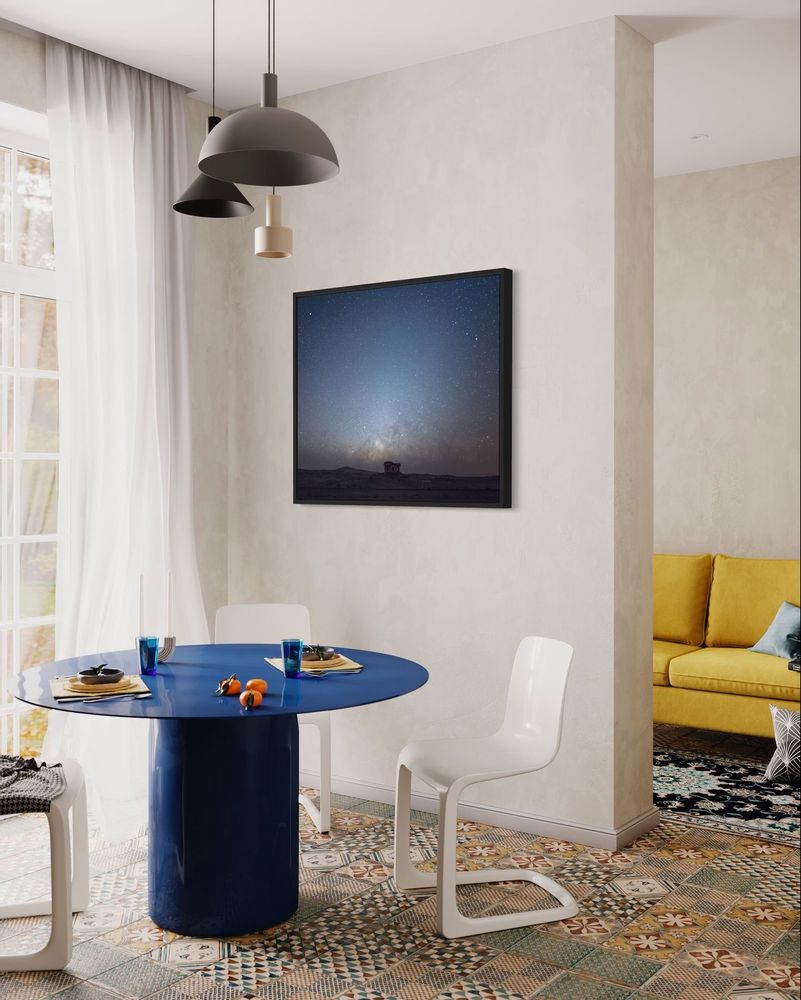 Art photos - Starry sky in the desert of Namibia. Black wooden frame with the anti-reflex glass - ANNA DOBROVOLSKAYA-MINTS