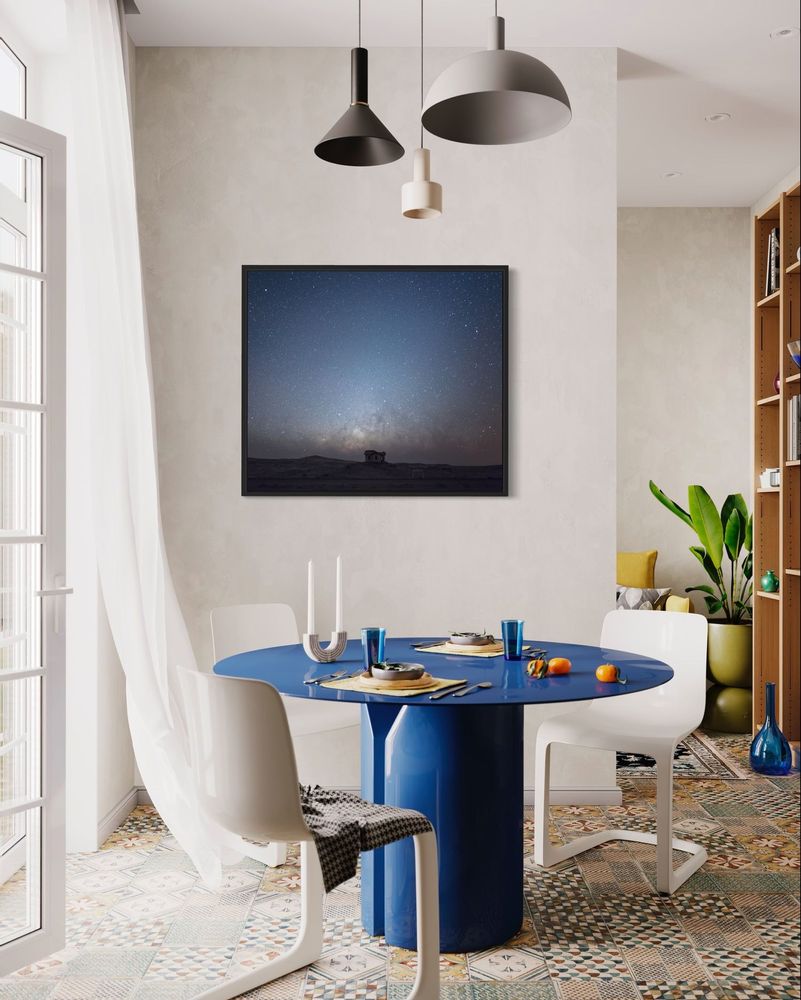 Art photos - Starry sky in the desert of Namibia. Black wooden frame with the anti-reflex glass - ANNA DOBROVOLSKAYA-MINTS