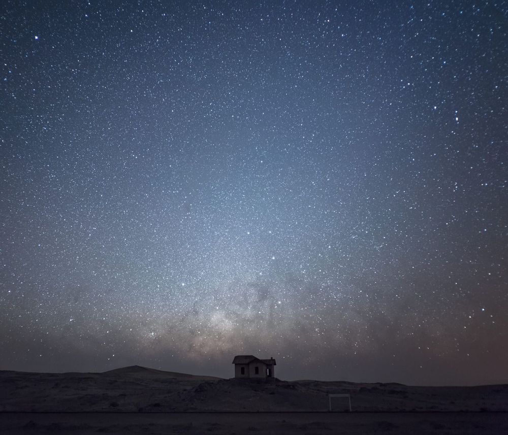 Art photos - Starry sky in the desert of Namibia. Black wooden frame with the anti-reflex glass - ANNA DOBROVOLSKAYA-MINTS