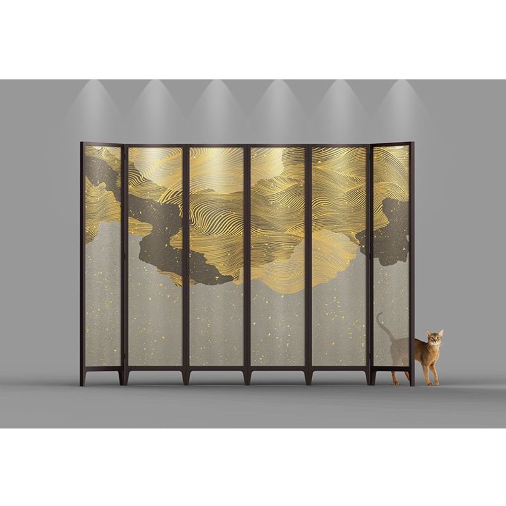 Decorative objects - Fluid gold screen - HUNDREDICRAFTS