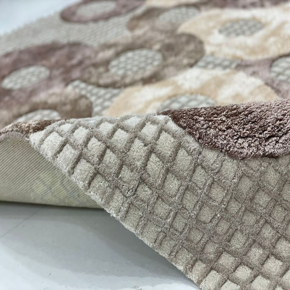 Rugs - HTR 107, Wool, Viscose Carpet Factory Very Economical and Convenient High Low Cut Embossed Handmade Handtufted Fireproof For Home, Commercial Use - INDIAN RUG GALLERY