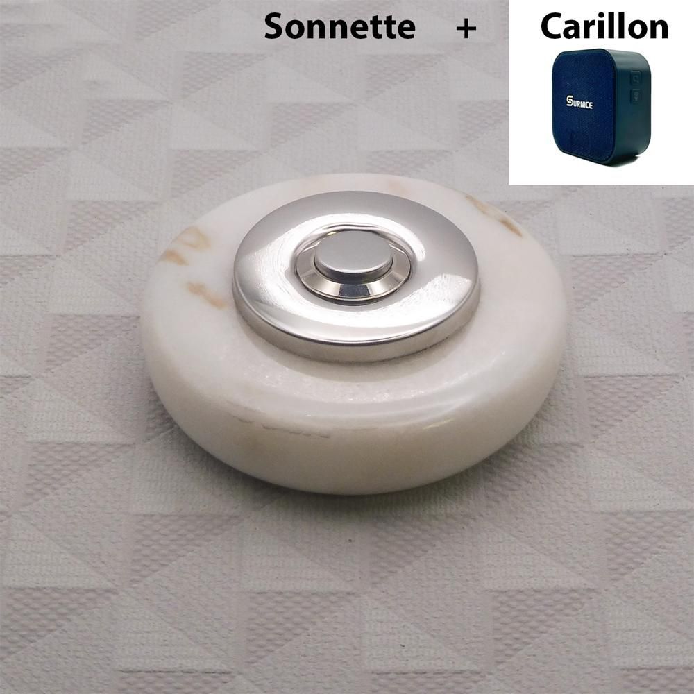 Decorative objects - Marble Bell Wireless Chrome Steel Collar - LA FÉE SONNETTE