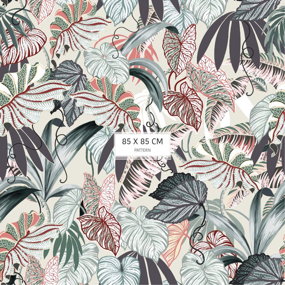 Autres décorations murales - Papier peint végétal - Botanical Eden - Feuilles tropicales beiges - LA TOUCHE ORIGINALE