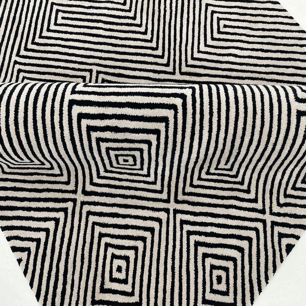 Rugs - HTR 113, NZ Wool Chevron pattern Handtufted Handmade Factory Worldwide Shipping Fireproof For Home, Shop, Interior Decoration, Commercial Projects Customizable in Any Colors Designs Sizes - INDIAN RUG GALLERY