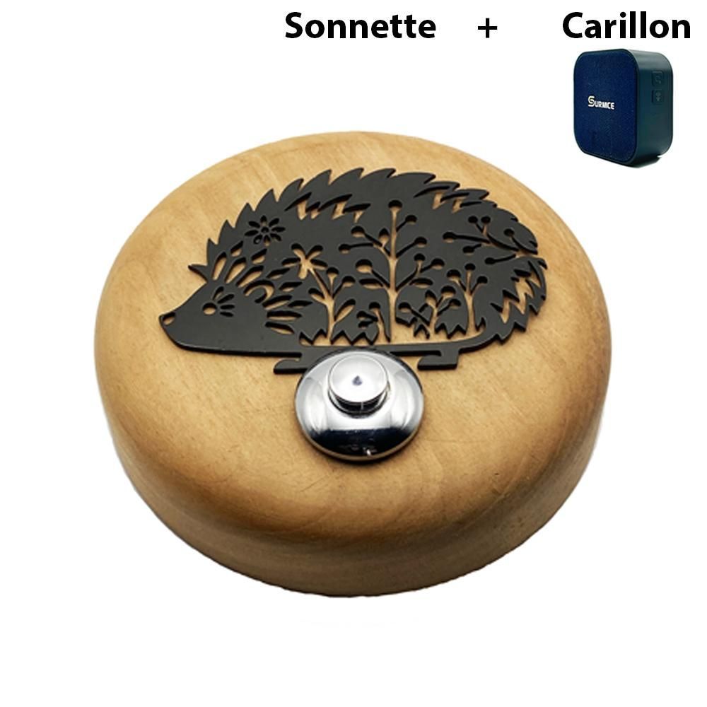 Objets de décoration - Sonnette Image Métal Bois Hérisson - LA FÉE SONNETTE