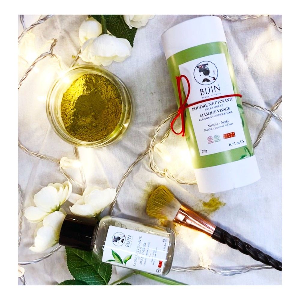Cosmétiques - Poudre nettoyante ultra fine et masque visage Matcha-Azuki BIO et 100% naturel 2 en 1 - LE CHARBON ACTIF FRANCAIS