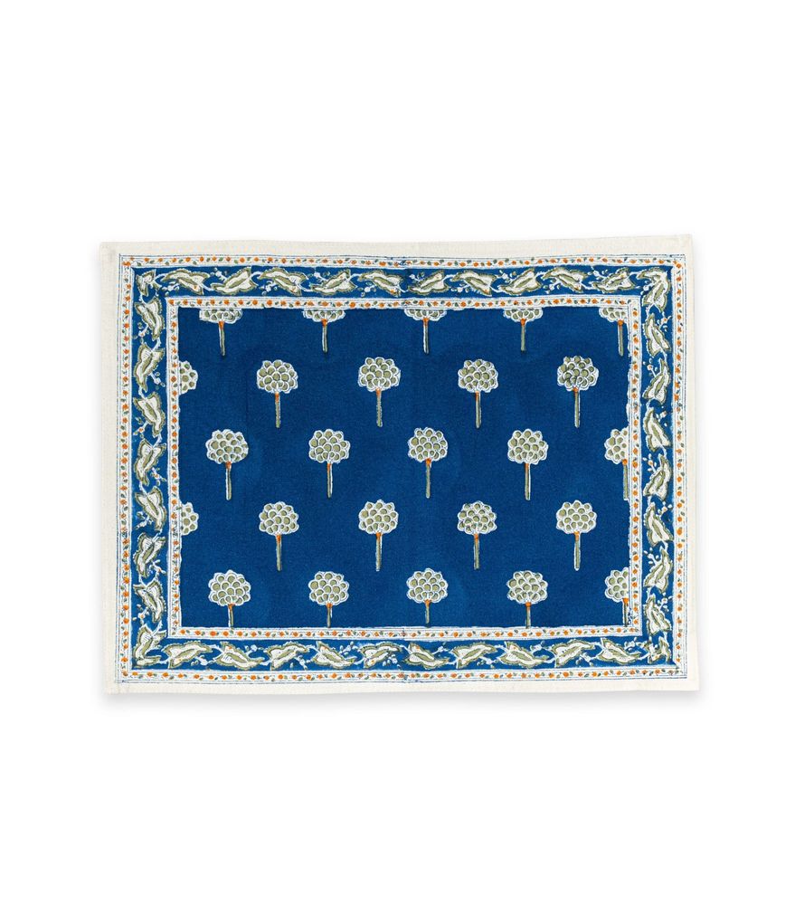 Table linen - RANI TABLE MATS NAVY - JAMINI BY USHA BORA