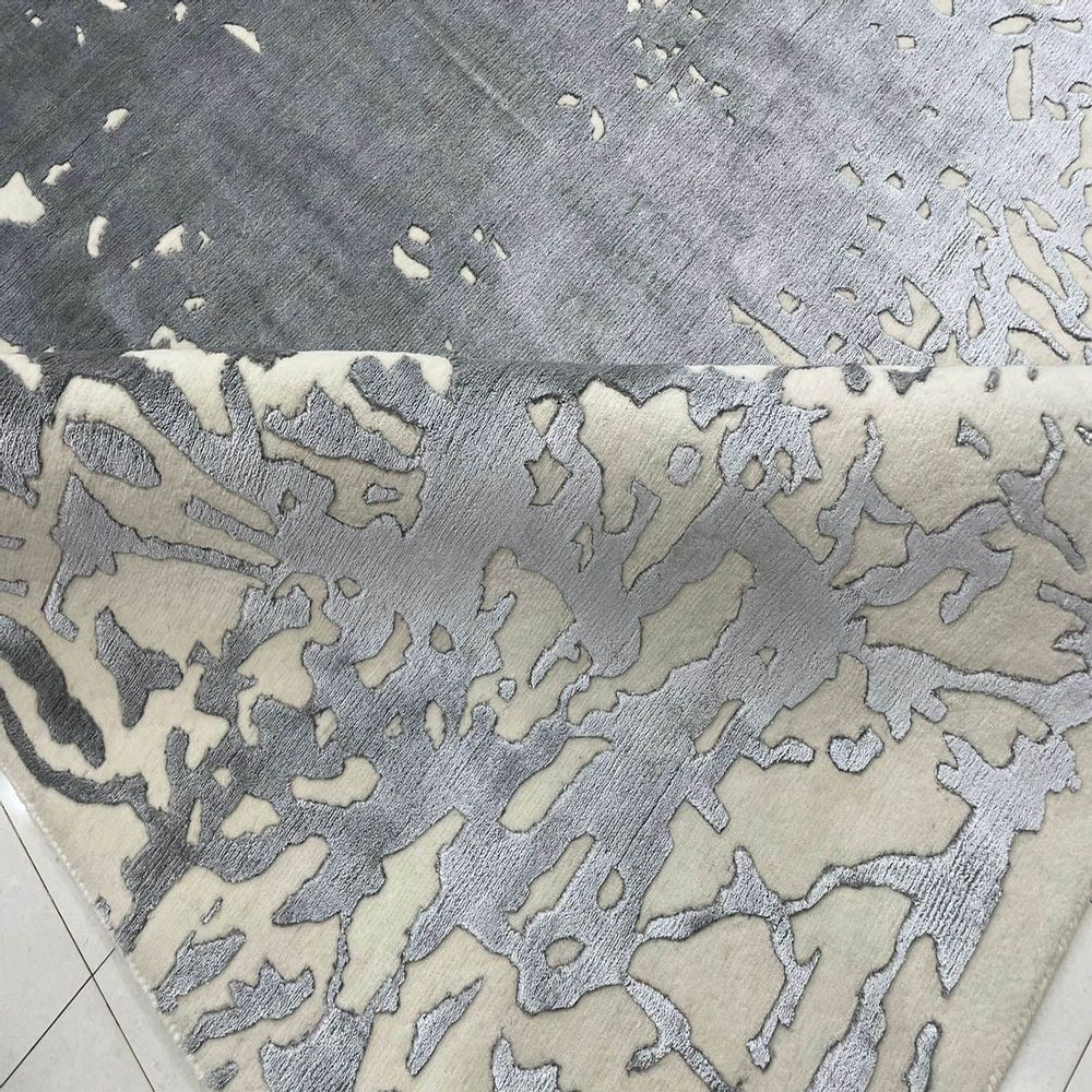 Rugs - ITR 105, Direct From Indian Factory High Low 3D Cut Very Affordable Economical MOQ 1 Customizable Handknotted Indo Tibbetan Wool Bamboo Botanical tencel Art Silk Rugs Carpet For Home Hotel and Projects - INDIAN RUG GALLERY