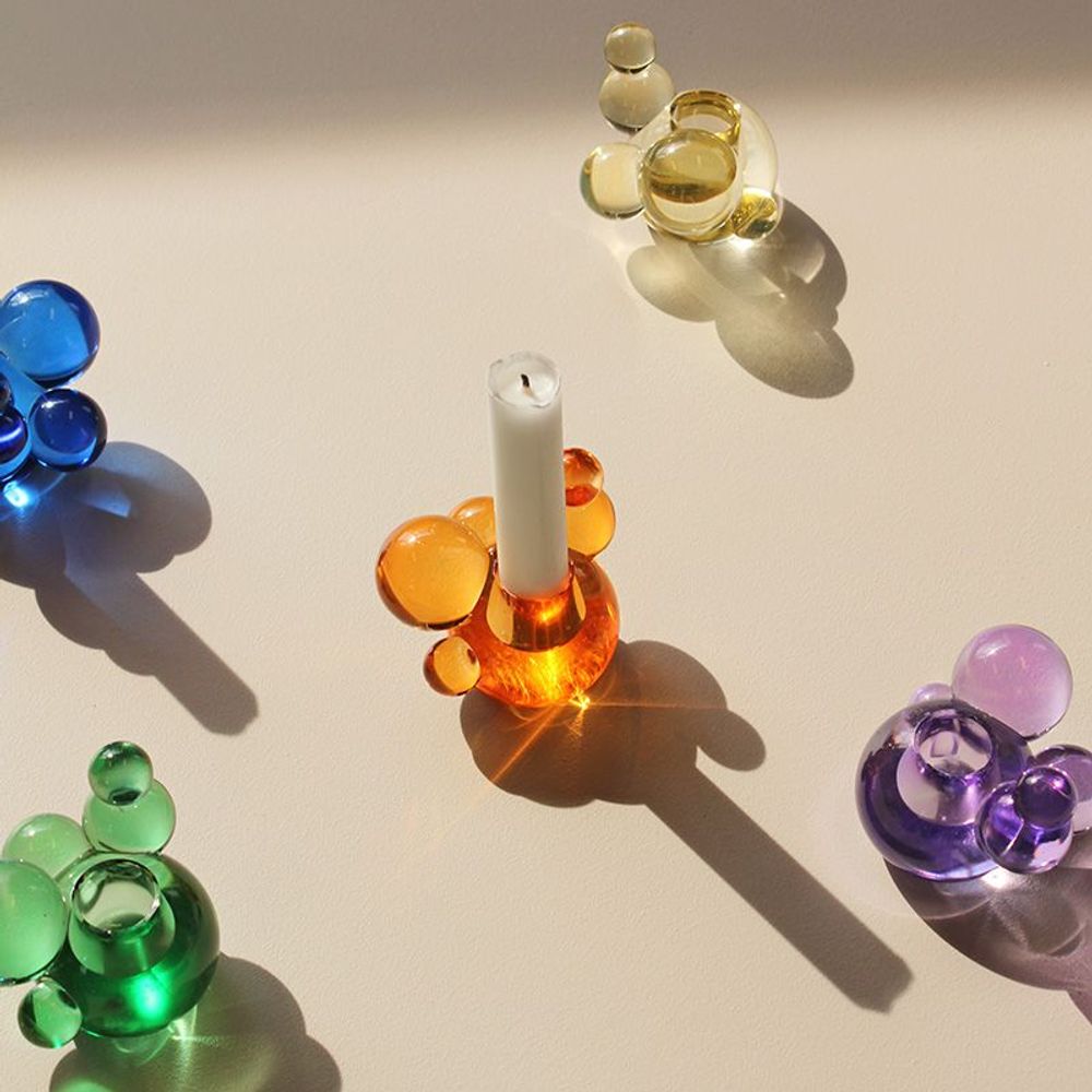 Verre d'art - Chandelier à bulles, plusieurs couleurs - STENCES