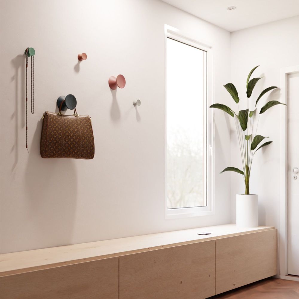 Wall ensembles - Modulare No 3 Wallhooks Diabolo Wood - Made In Germany - various colors and sizes - MODULARE INTERIEUR GMBH