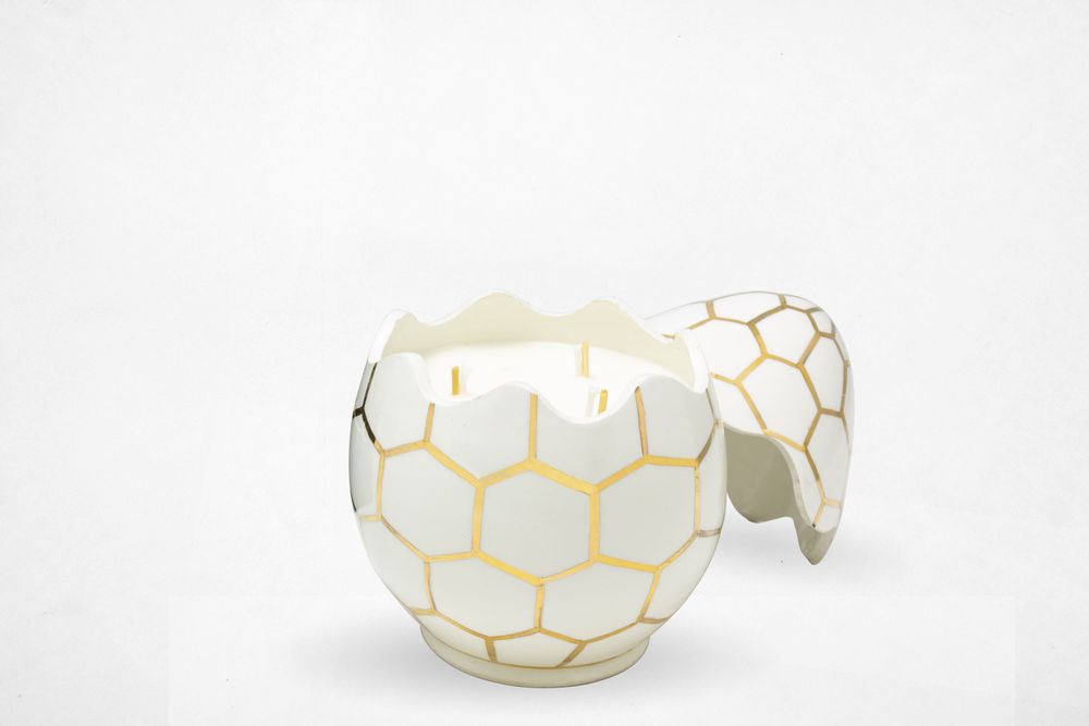 Candles - Œuf Honey Comb - NOUR BOUGIE