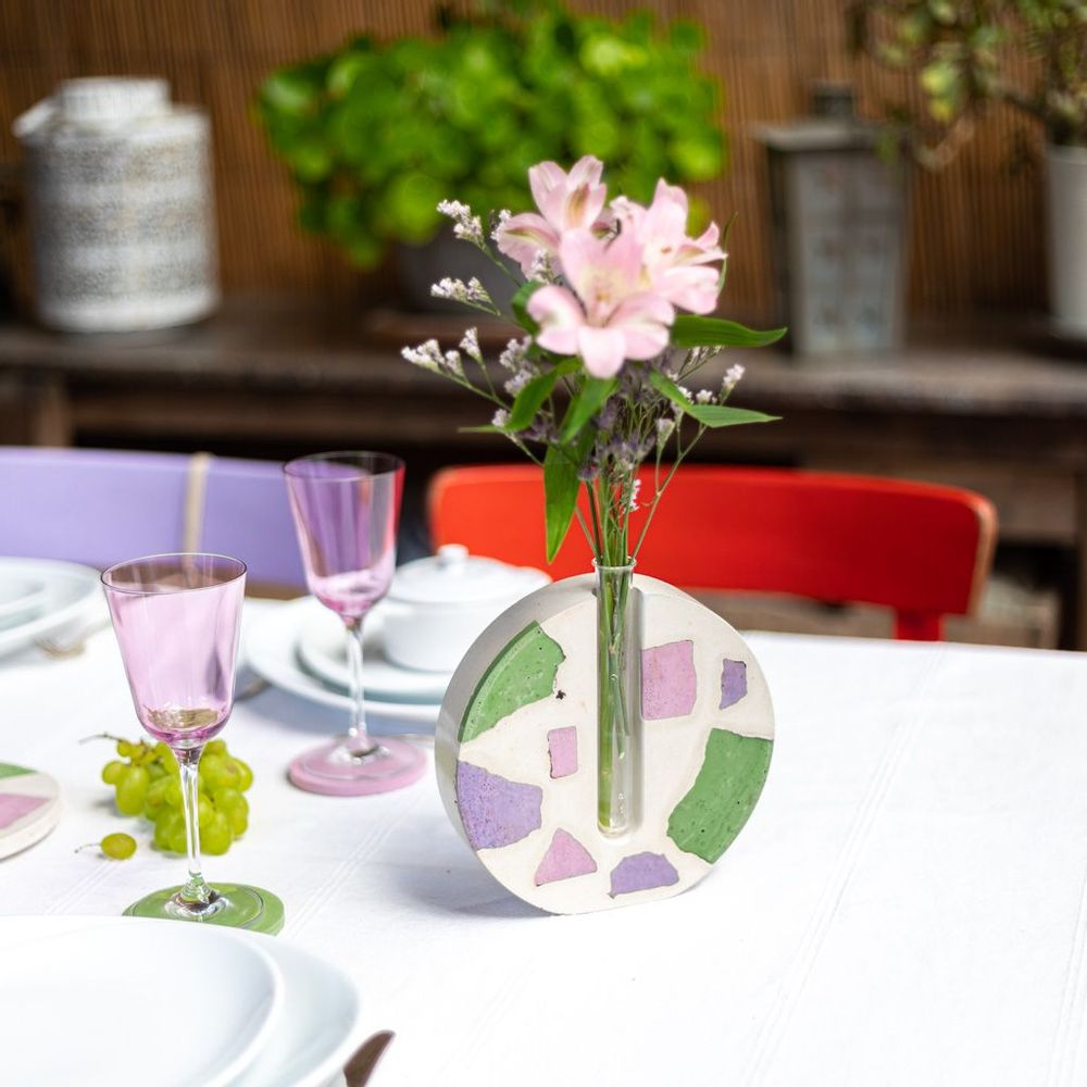Vases - Fragmented concrete soliflora - unique piece - JUNNY