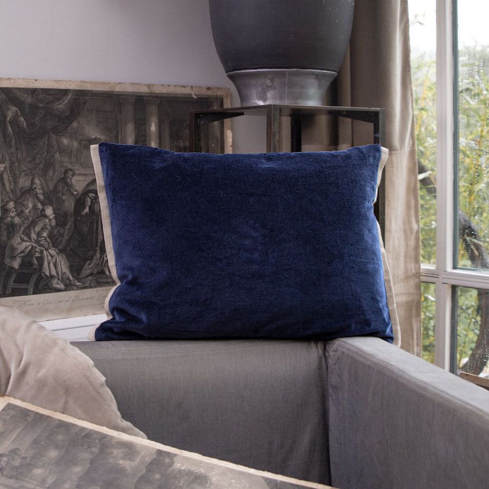 Coussins textile - MEDICIS coussin 40x55cm housse MEDICIS MARINE - EN FIL D'INDIENNE...