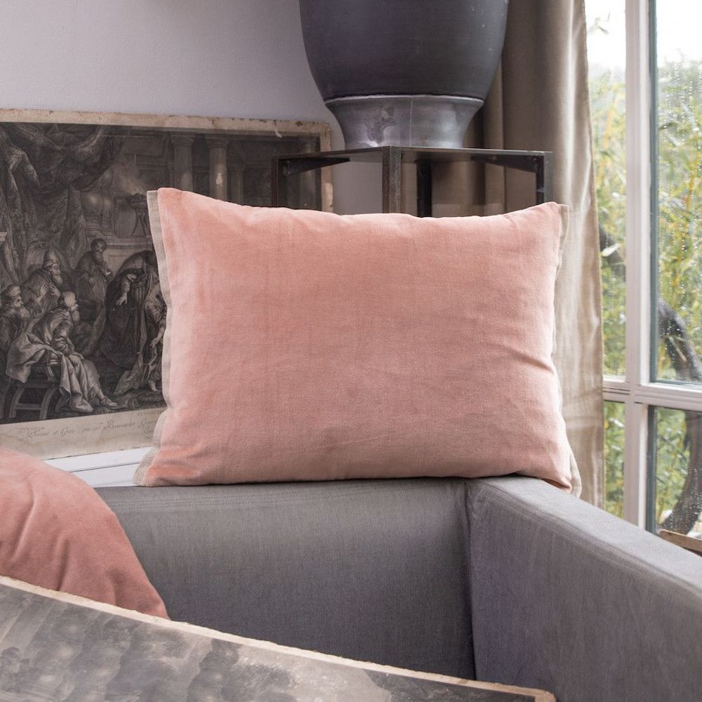 Fabric cushions - Medicis Cushion Cover 40X55Cm Medicis Rose Poudre - EN FIL D'INDIENNE...