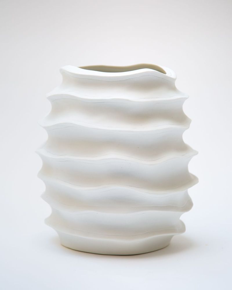 Bowls - AYA white porcelain vase H=23cm, D=19cm. - YLVAYA DESIGN
